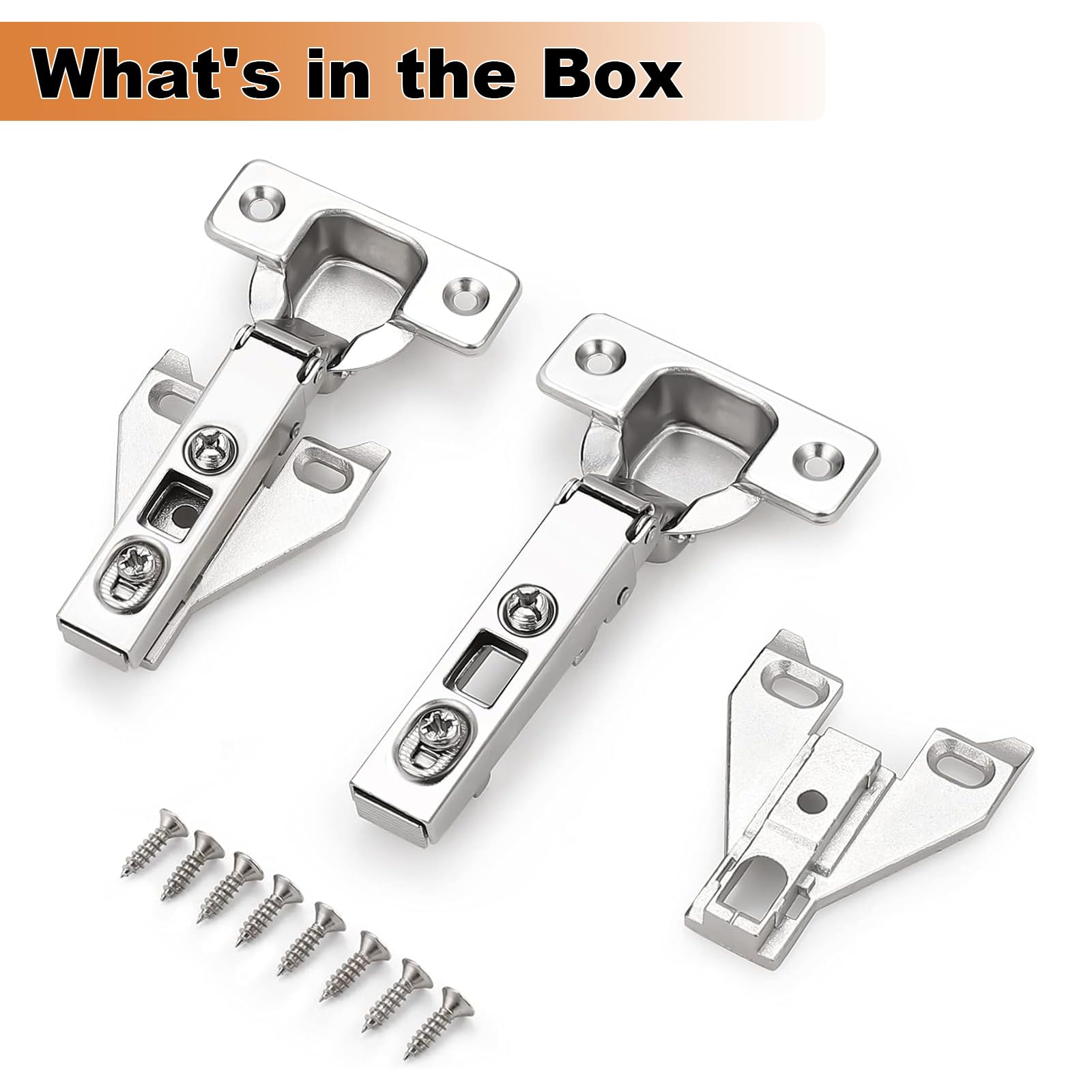Probrico 25 Pairs (50 Pack) Soft Close Cabinet Hinges - Satin Nickel Face Frame Mount Concealed Hinges for Kitchen Cupboards | Includes Mounting Screws | Perfect for Cabinet Door Repair & Kitchen Renovation