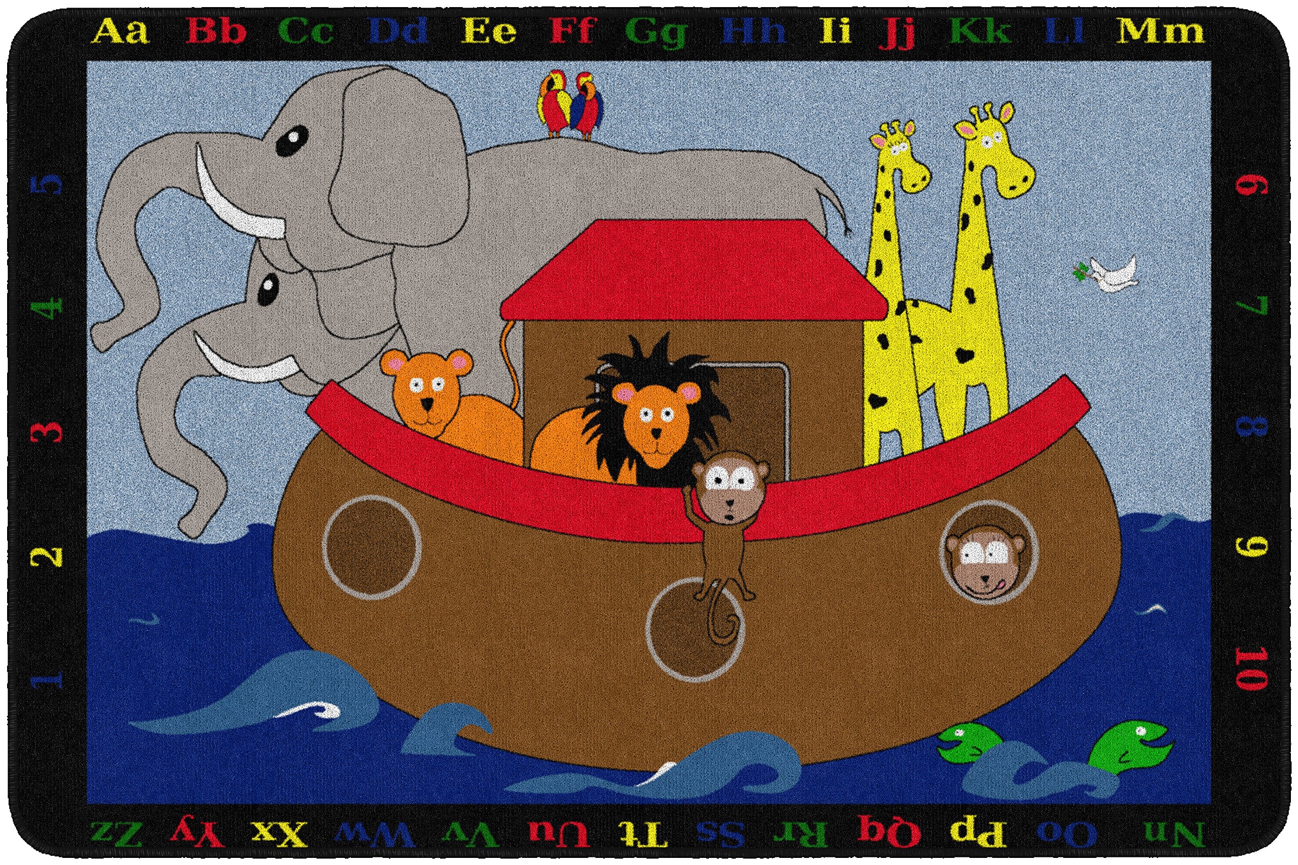 Noah's Pals Kids Area Rug 4' x 6' Rectangle - Soft Playmat for Children's Room, Learning & Play Space - Educational Carpet for Toddlers & Preschoolers - Perfect for Nursery, Classroom or Playroom Decor