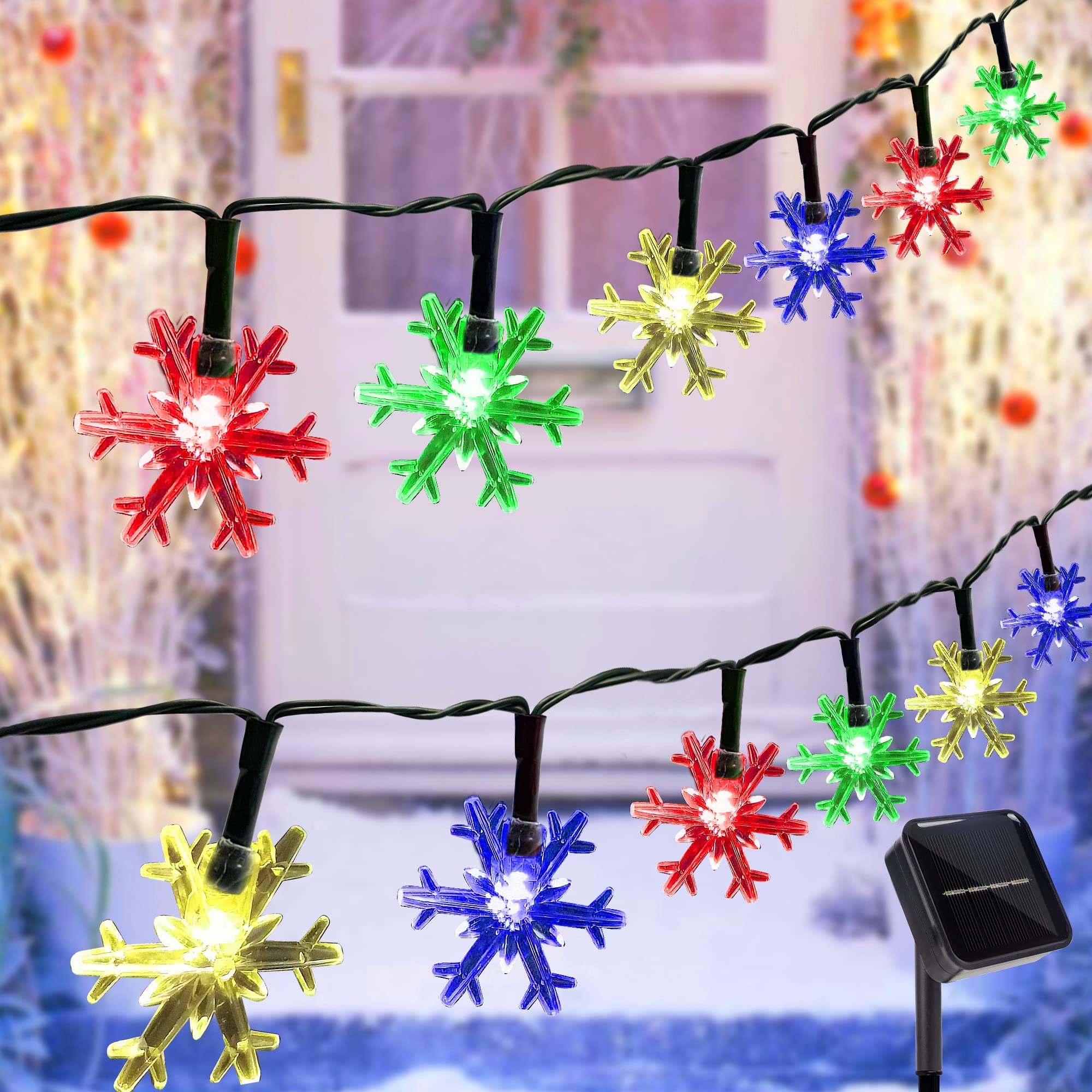 Twinkle Star 100 LED 33 FT Solar Powered Outdoor Christmas Lights - 8 Lighting Modes Waterproof Fairy String Lights for Holiday Decorations, New Year Party, Wedding, Xmas Tree & Garden - Perfect for Patio, Backyard, Porch and Landscape Lighting