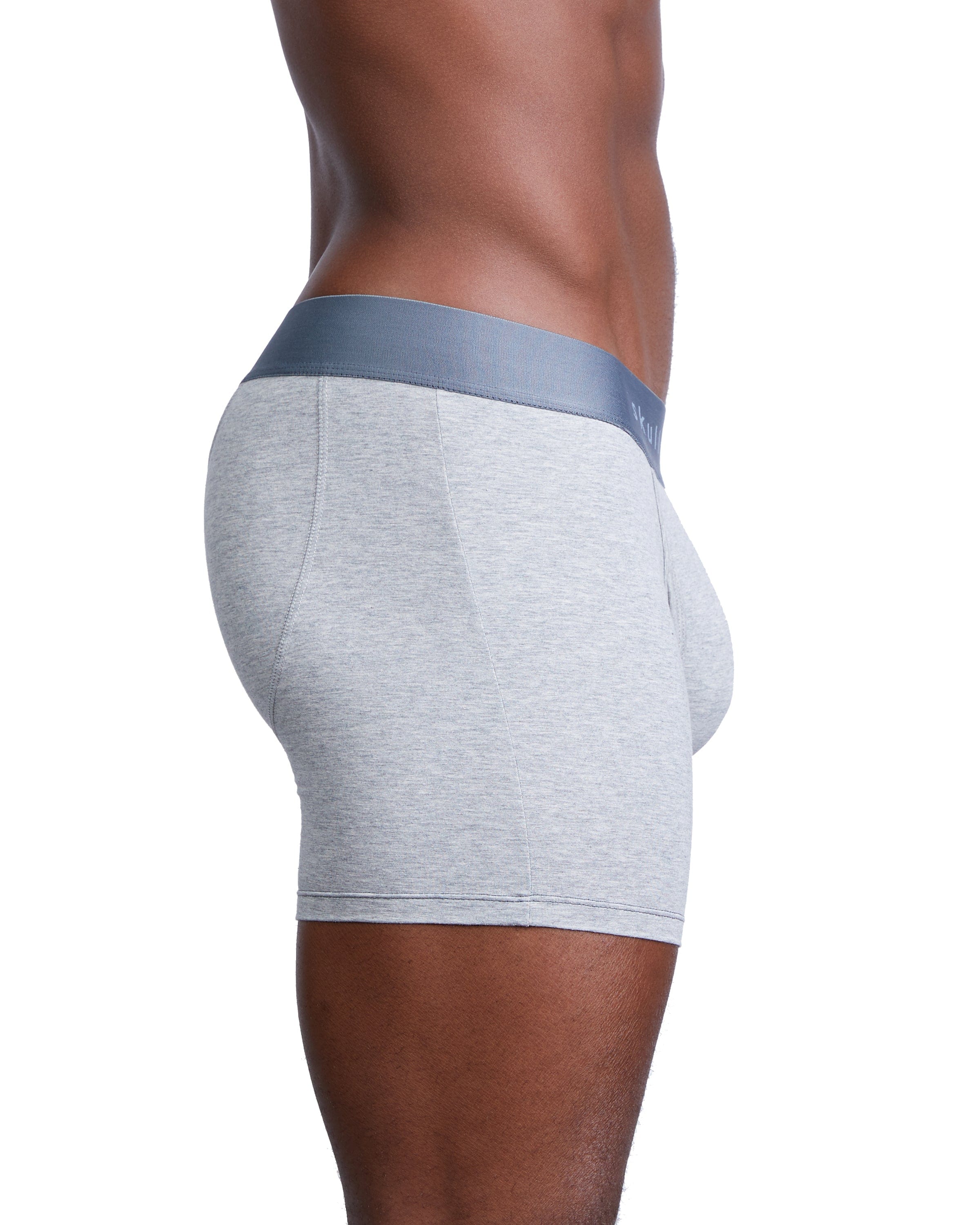 Just the Bones Men's Boxer Briefs - Soft Grey Cotton Underwear for Comfort & Support | Perfect for Everyday Wear, Gym & Lounge