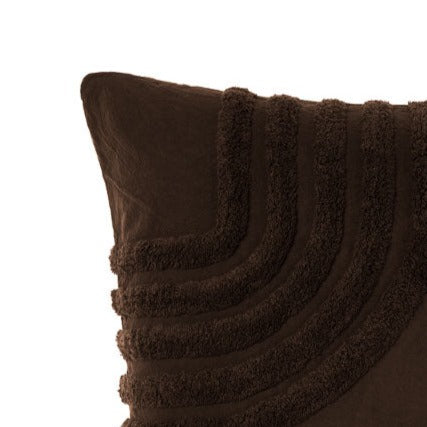 Linen House Farrah Cacao European Pillowcase - Luxurious 100% Cotton Decorative Pillow Cover for Bedroom, Living Room & Sofa