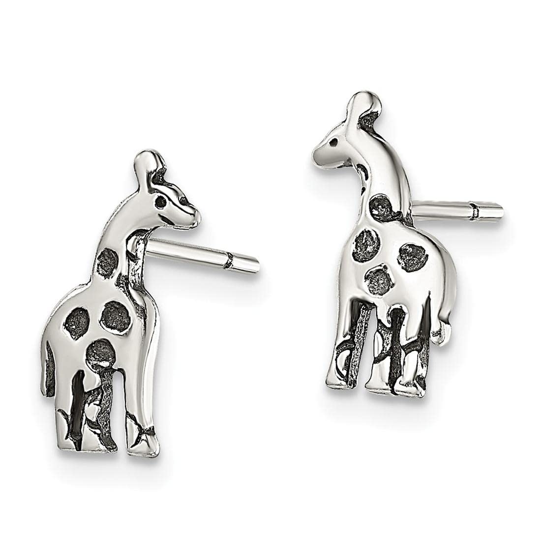 925 Sterling Silver Antiqued Giraffe Post Earrings for Women - Dainty Animal Jewelry Gift for Her - Perfect for Everyday Wear, Parties & Special Occasions
