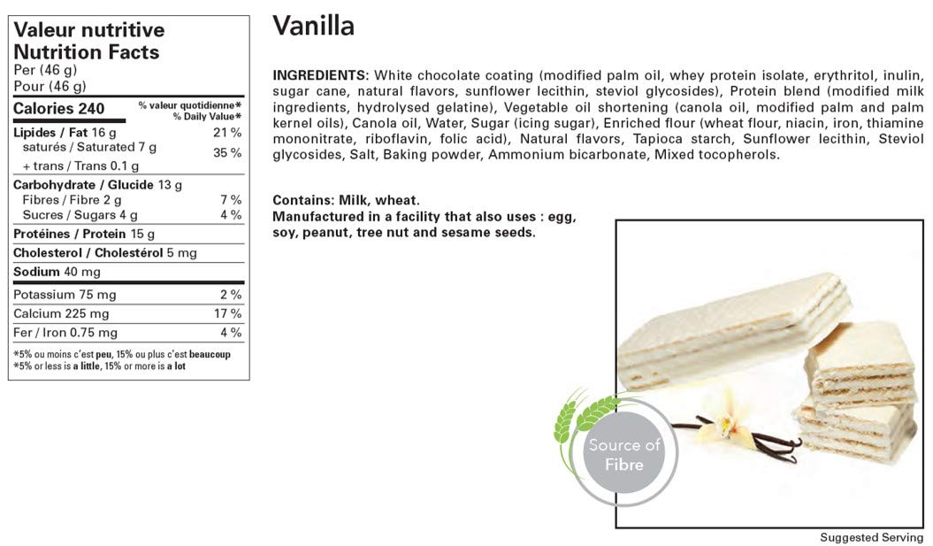 ProtiDiet Vanilla Protein Wafer Bar - High Protein Low Carb Snack for Weight Loss, Keto Diet & On-the-Go Energy Boost - Perfect for Gym, Work & Travel