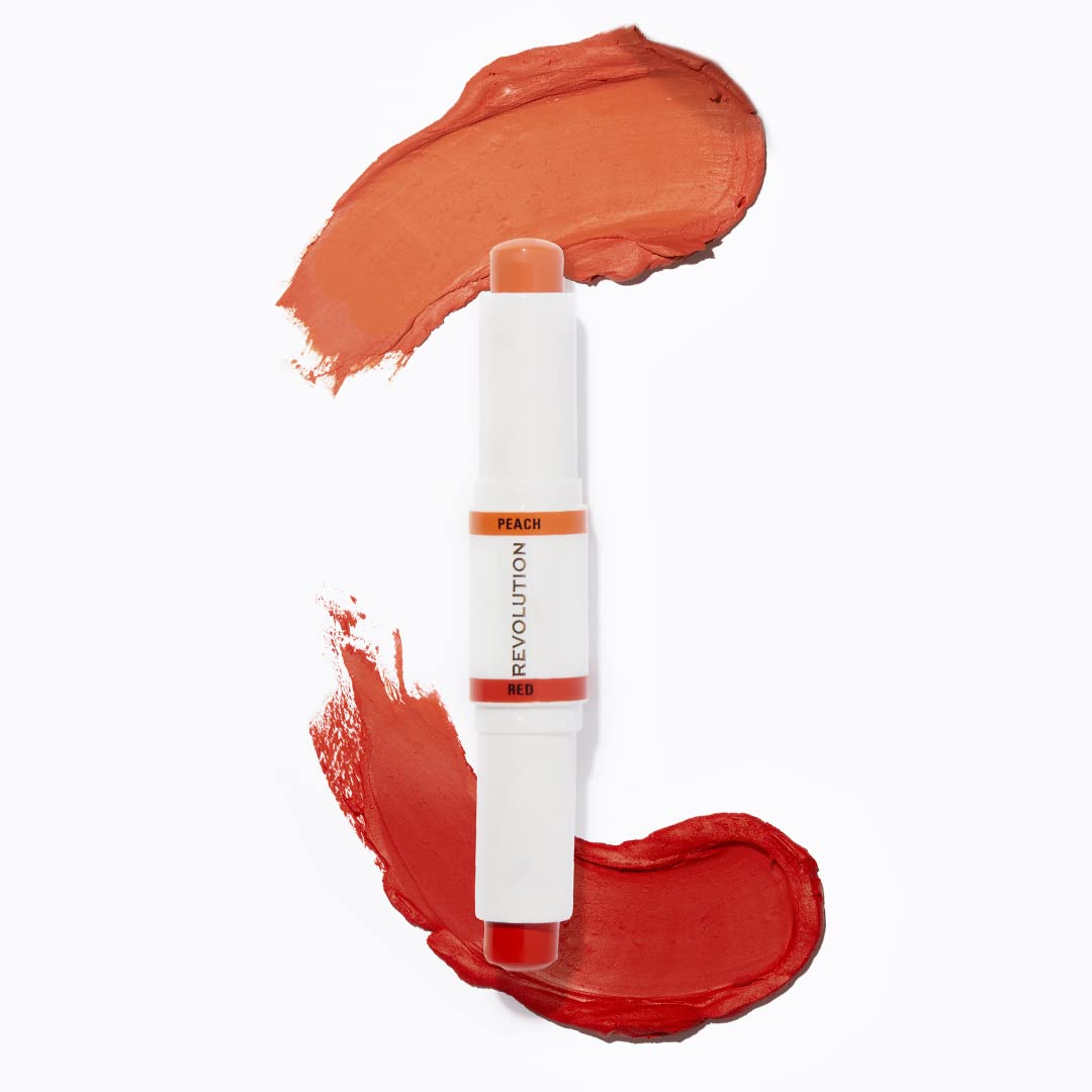 Makeup Revolution Correct & Transform Red & Peach Color Corrector - Multipurpose Concealer for Dark Circles & Blemishes, Red Neutralizes, Peach Brightens - Travel-Friendly 8.6g | Perfect for Everyday Makeup & On-The-Go Touch Ups