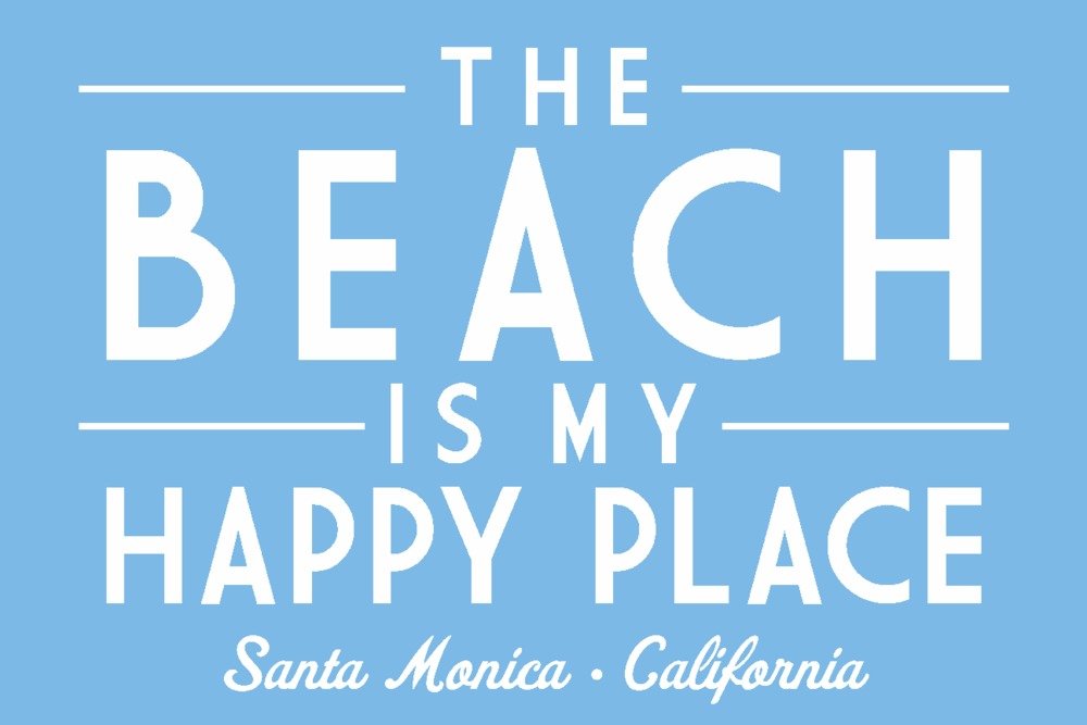 Santa Monica California Beach Metal Art - 12x18 Gallery Quality Aluminum Wall Decor for Living Room, Office & Coastal Home Decor