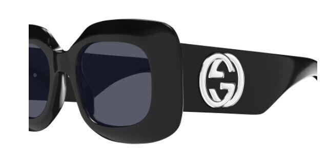 Gucci GG1695S 001 Black/Grey Oversized Rectangular Women's Sunglasses | Luxury Designer Shades for Women | Perfect for Beach, Driving & Fashion Outfits