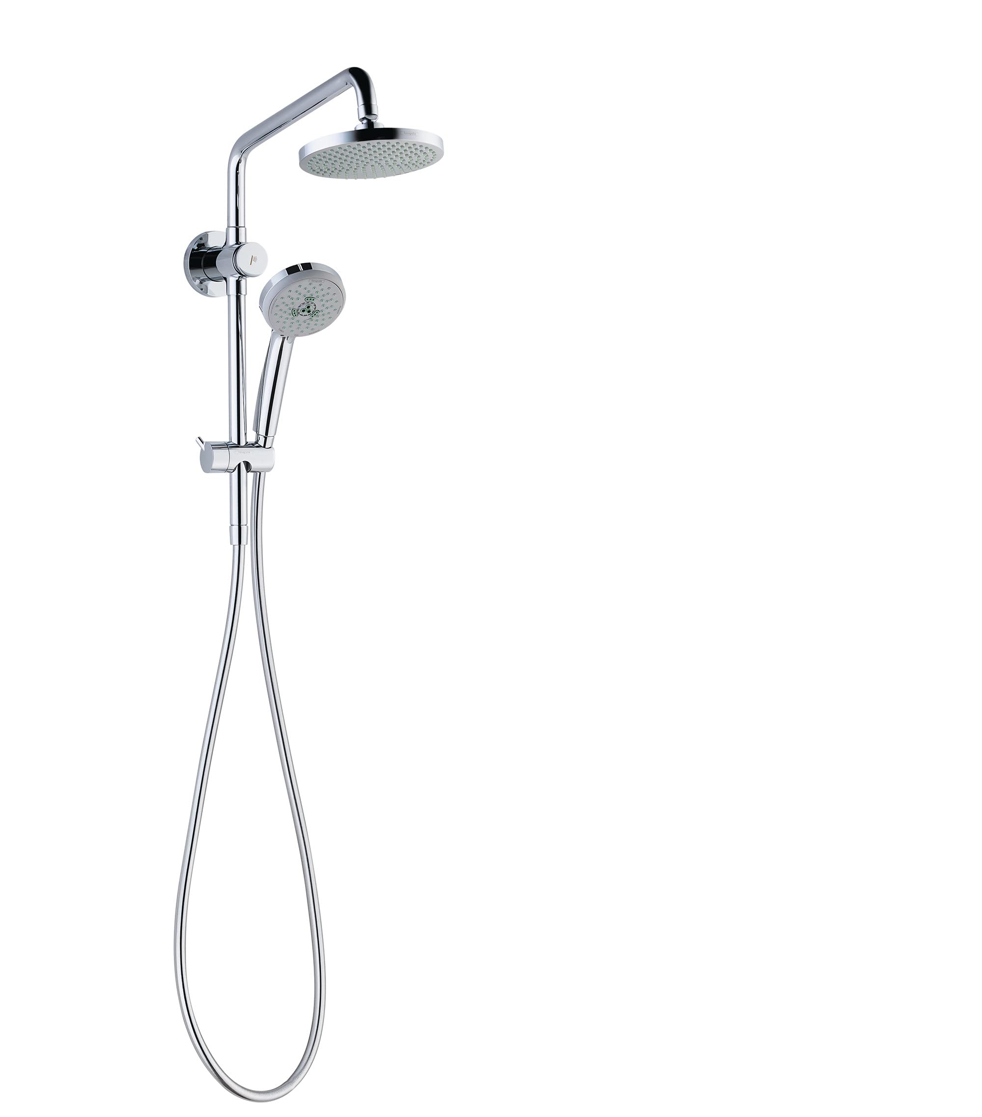 Hansgrohe Croma Retrofit Shower System with QuickClean Technology - Chrome Finish Showerpipe Set (Model 04526000) for Modern Bathroom Upgrade & Spa-Like Shower Experience