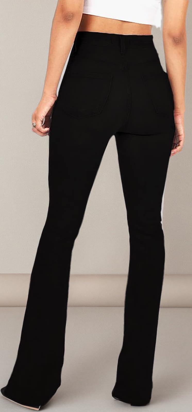 Women's High Waisted Bootcut Bell Bottom Jeans - KDF Flare Stretch Slimming Denim Pants for Casual Wear & Night Out