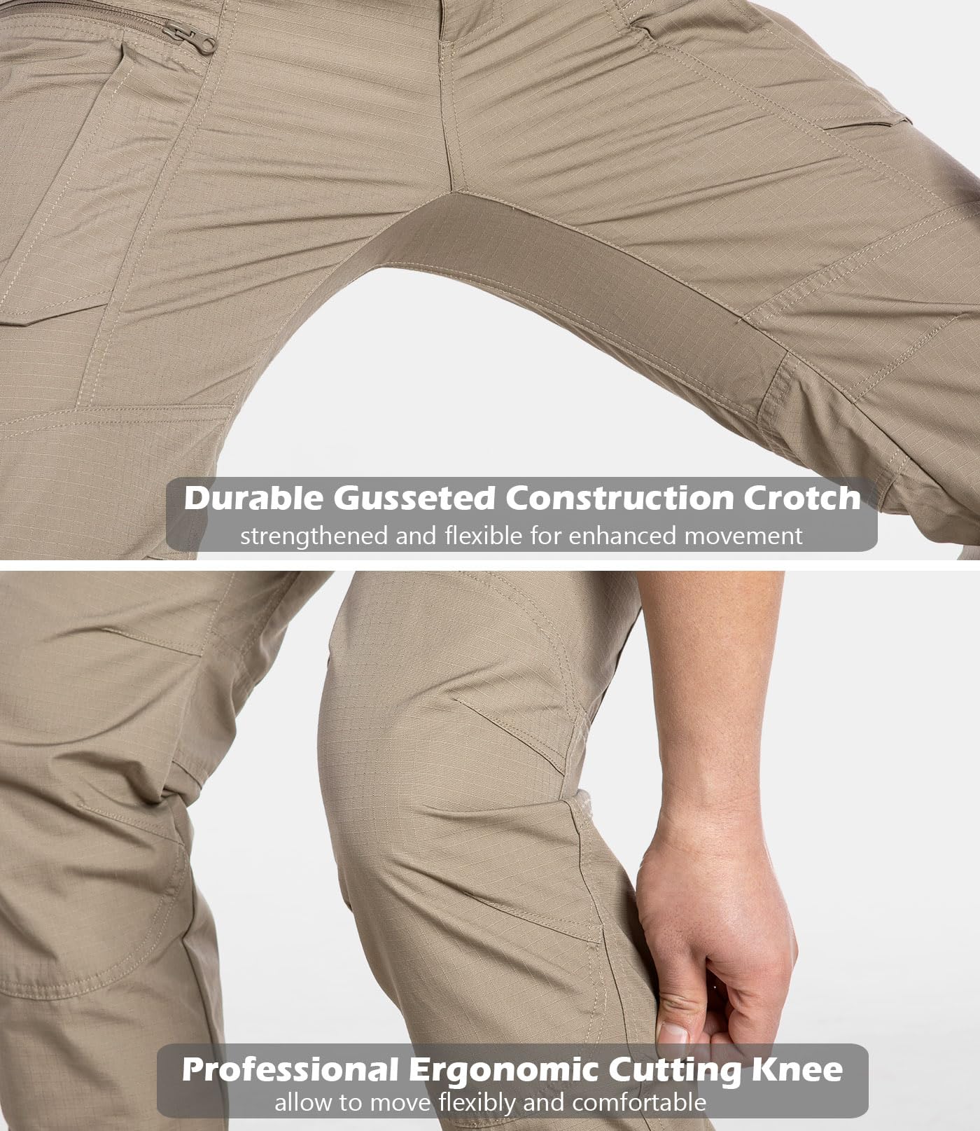 CARWORNIC Men's Tactical Cargo Pants - Lightweight Ripstop Military Pants with Water Resistant Fabric for Outdoor Hiking, Camping & Workwear | Durable Work Pants for Hunting, Travel & Tactical Activities