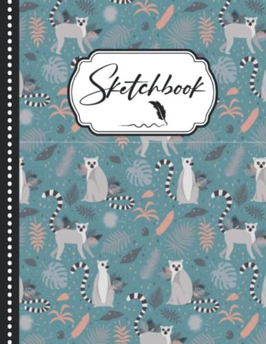 Premium Sketchbook with Cute Lemur Design - 8.5