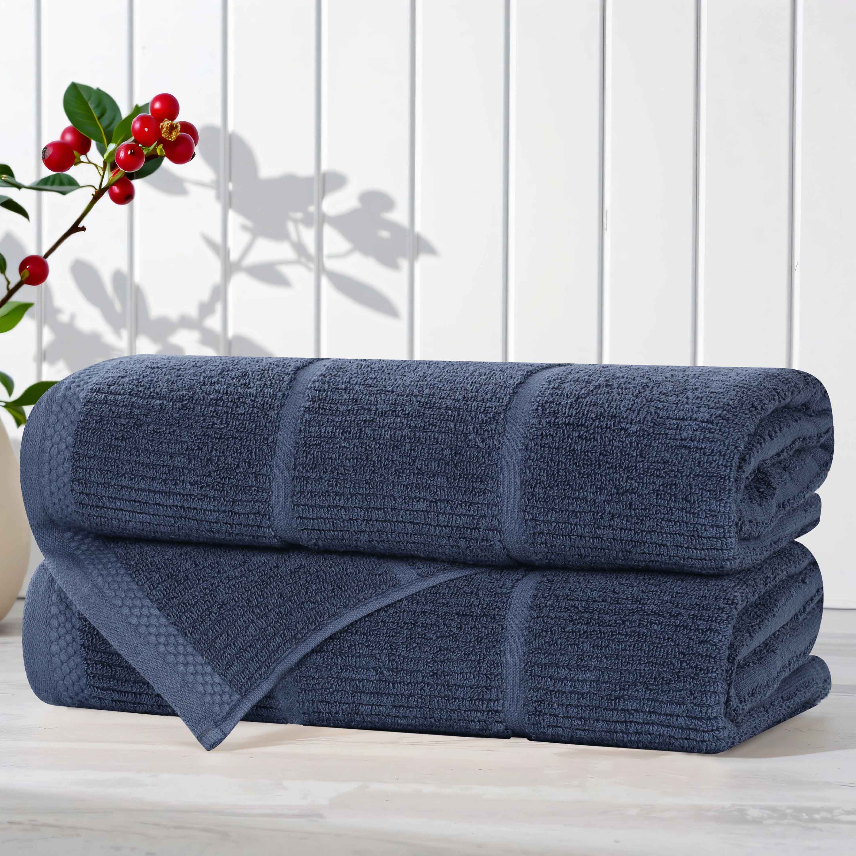 Milo Smart Twist Cotton Bath Towels - Ultra Soft & Absorbent, Set of 2 (24x48 Inches) - Perfect for Spa, Bathroom & Beach Use