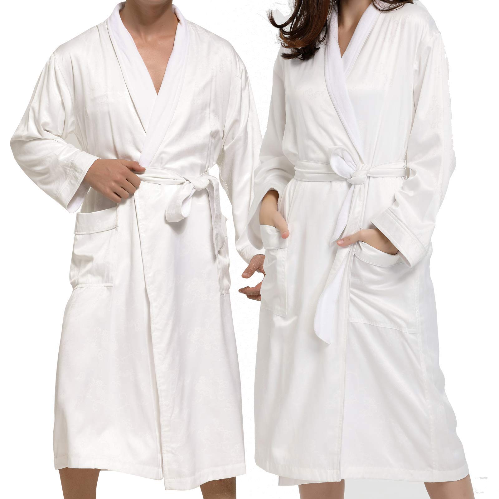 Premium Luxurious Terry Jacquard Kimono Bathrobe - Soft, Warm & Cozy for Spa, Hotel, and Home Relaxation