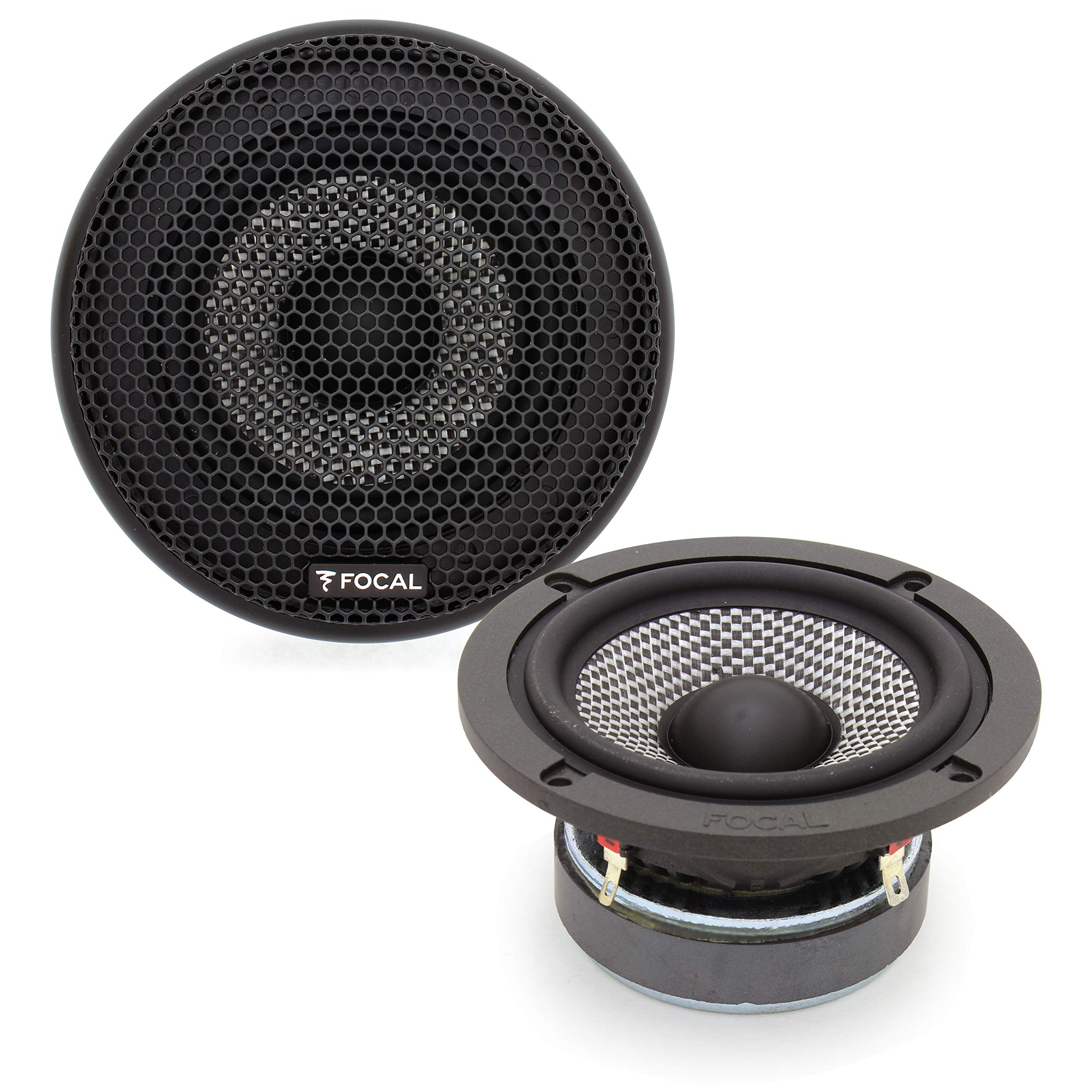 Focal 3AS 3英寸 40W RMS中音喇叭带格栅，适用于汽车音响升级和家庭影院系统