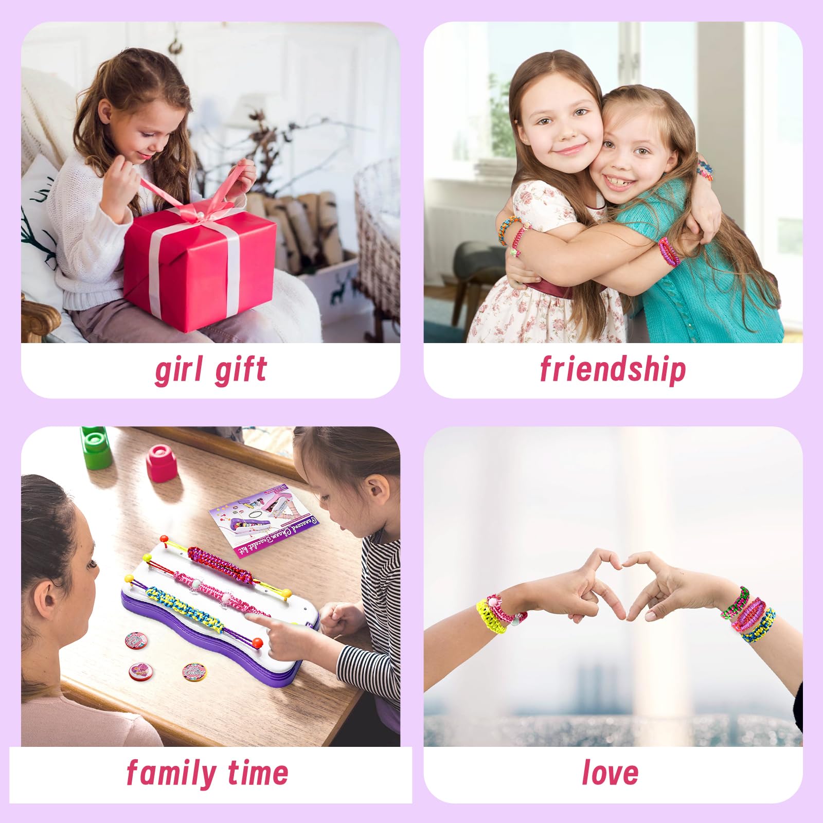 Friendship Bracelet Making Kit for Kids - DIY Arts and Crafts Jewelry Set for Girls Ages 7-12 - Creative String Bracelet Making Supplies - Perfect Birthday Gift for Girls - Fun Activity for Parties, Summer Camps & Craft Time