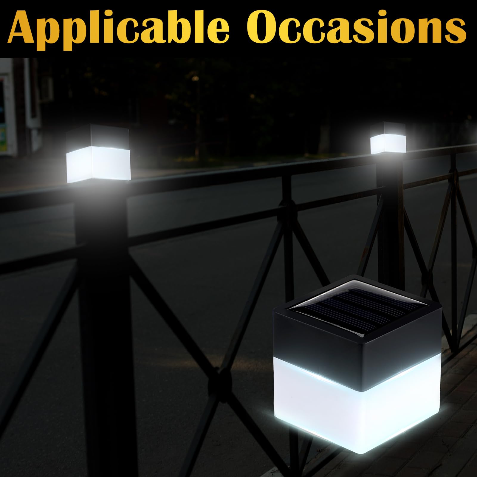 20 Pack Solar Fence Post Cap Lights - 2x2 Inch Waterproof Outdoor Solar Lights for Garden, Fence, Gazebo, Pathway & Wall Decor - Energy Saving White LED Lights (Perfect for Backyard, Patio & Landscape Lighting)
