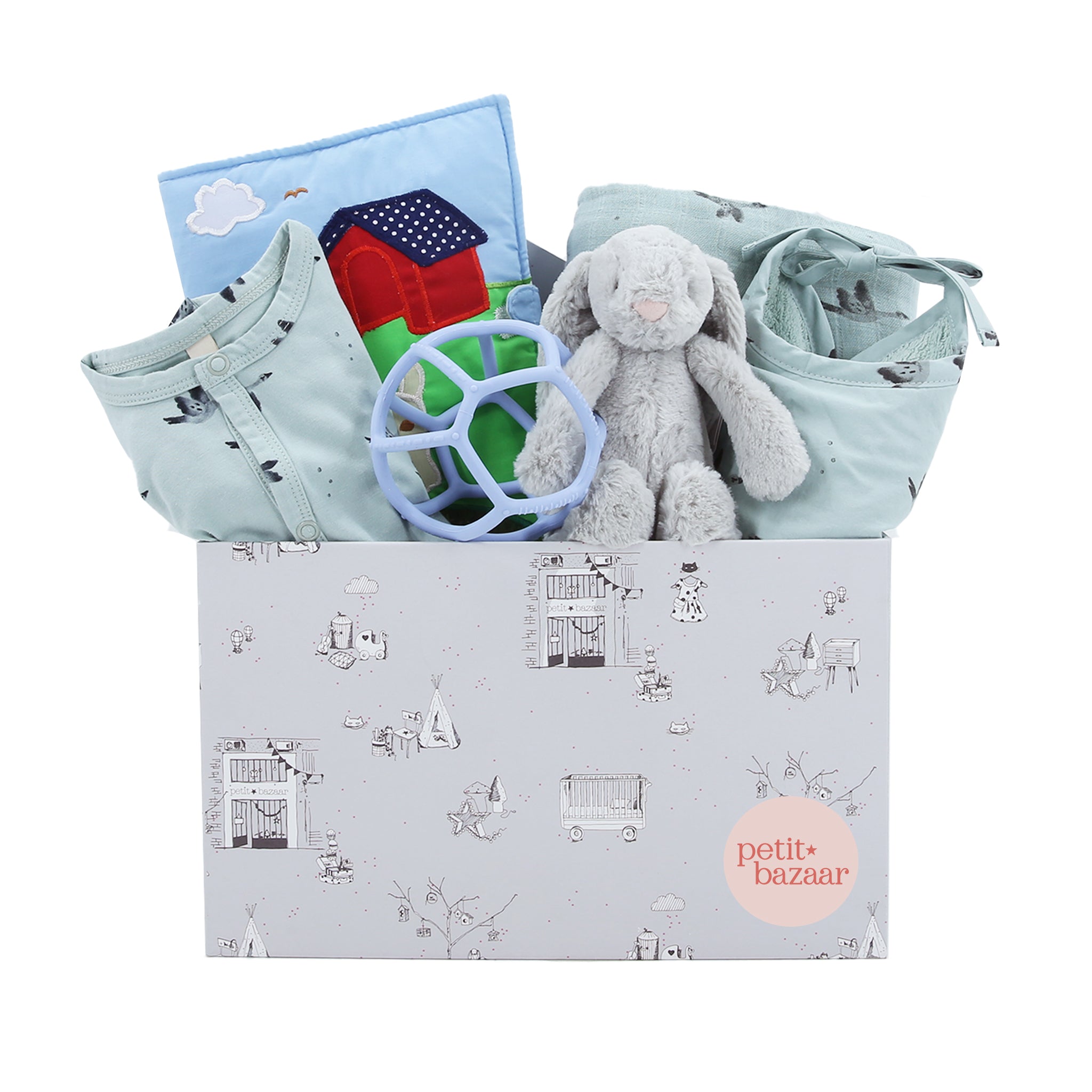 Baby Blue Baby Hamper Basket - Soft & Durable Nursery Storage Organizer for Diapers, Toys & Laundry - Perfect for Baby Showers & Nursery Decor