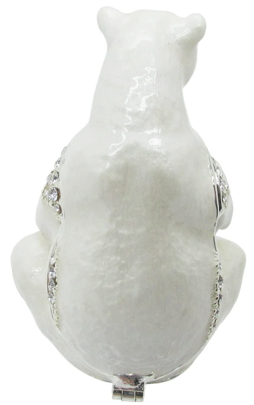 RUCINNI Polar Bear Jeweled Trinket Box - Elegant Jewelry Storage & Gift Box for Women, Perfect for Rings, Necklaces & Keepsakes - Home Decor & Christmas Gift Idea