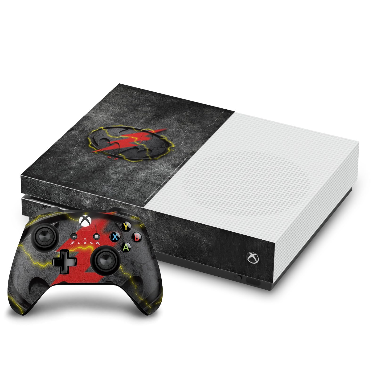Official The Flash 2023 Batman Logo Vinyl Skin Sticker - Compatible with Xbox One S Console & Controller Bundle - Gaming Accessories for Superhero Fans