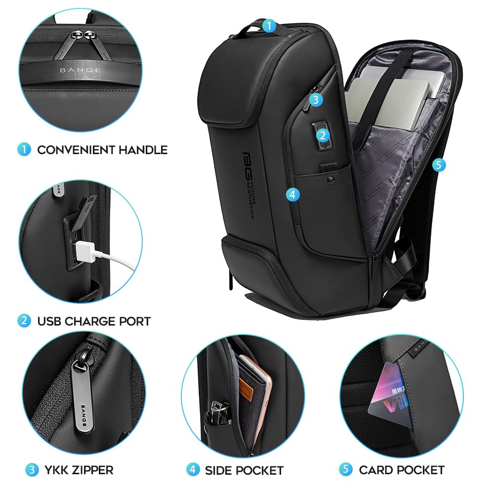 Professional Business Laptop Backpack - Waterproof 15.6 Inch Laptop Compartment - Durable Commuter Backpack for Men & Women - Perfect for Office, Travel, and College Use