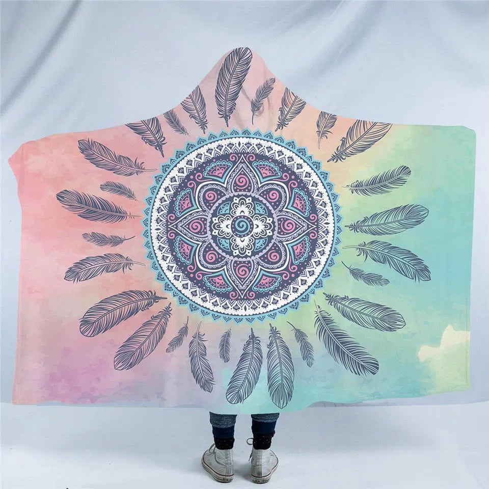 Soft & Warm Kuta Beach Hooded Blanket - Cozy Fleece Wearable Blanket for Adults & Kids - Perfect for Lounging, Camping, Movie Nights & Outdoor Adventures
