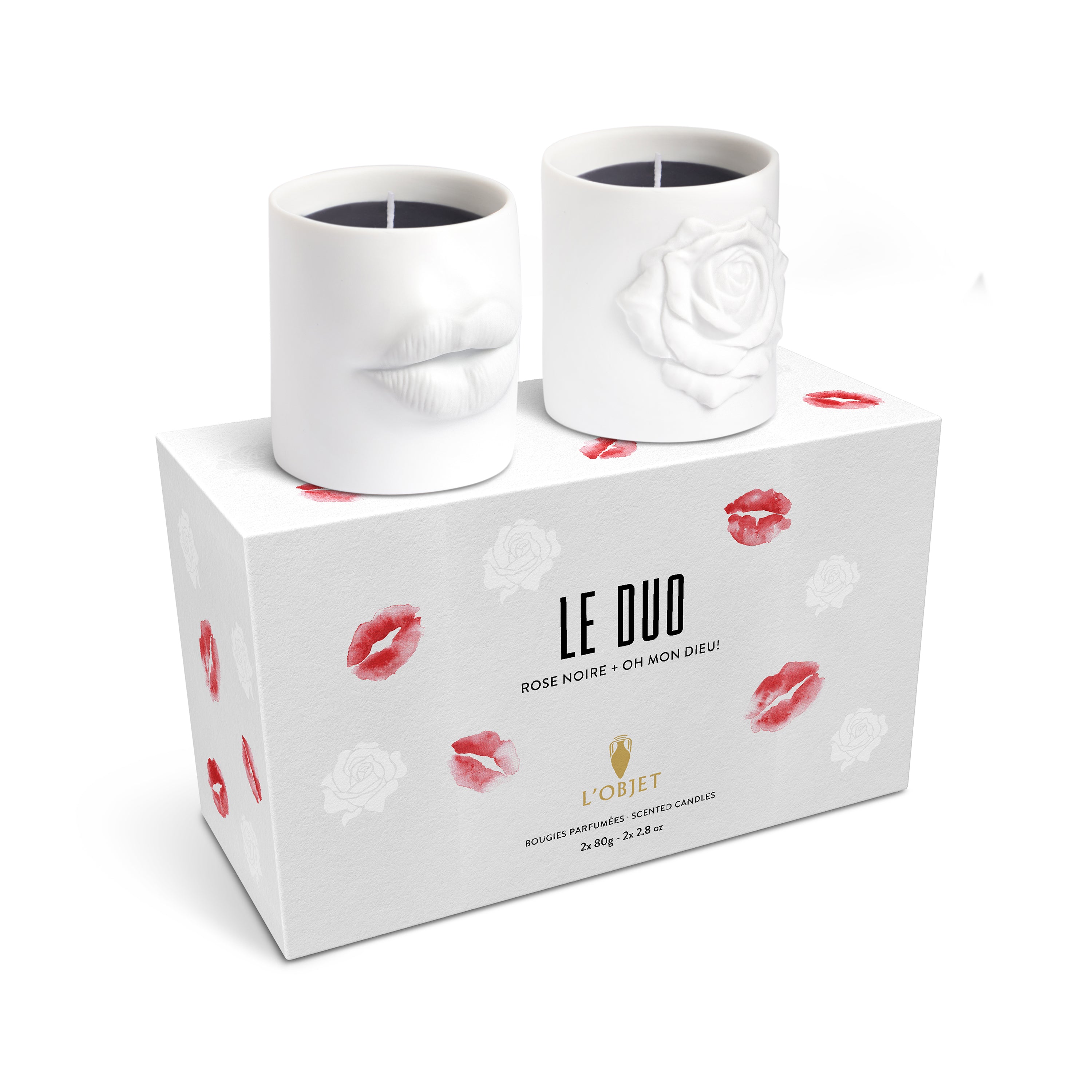 Exclusive Le Duo Oh Mon Dieu! + Rose Noire Scented Candles Set of 2 - Perfect for Home Decor, Romantic Gifts & Relaxing Aromatherapy