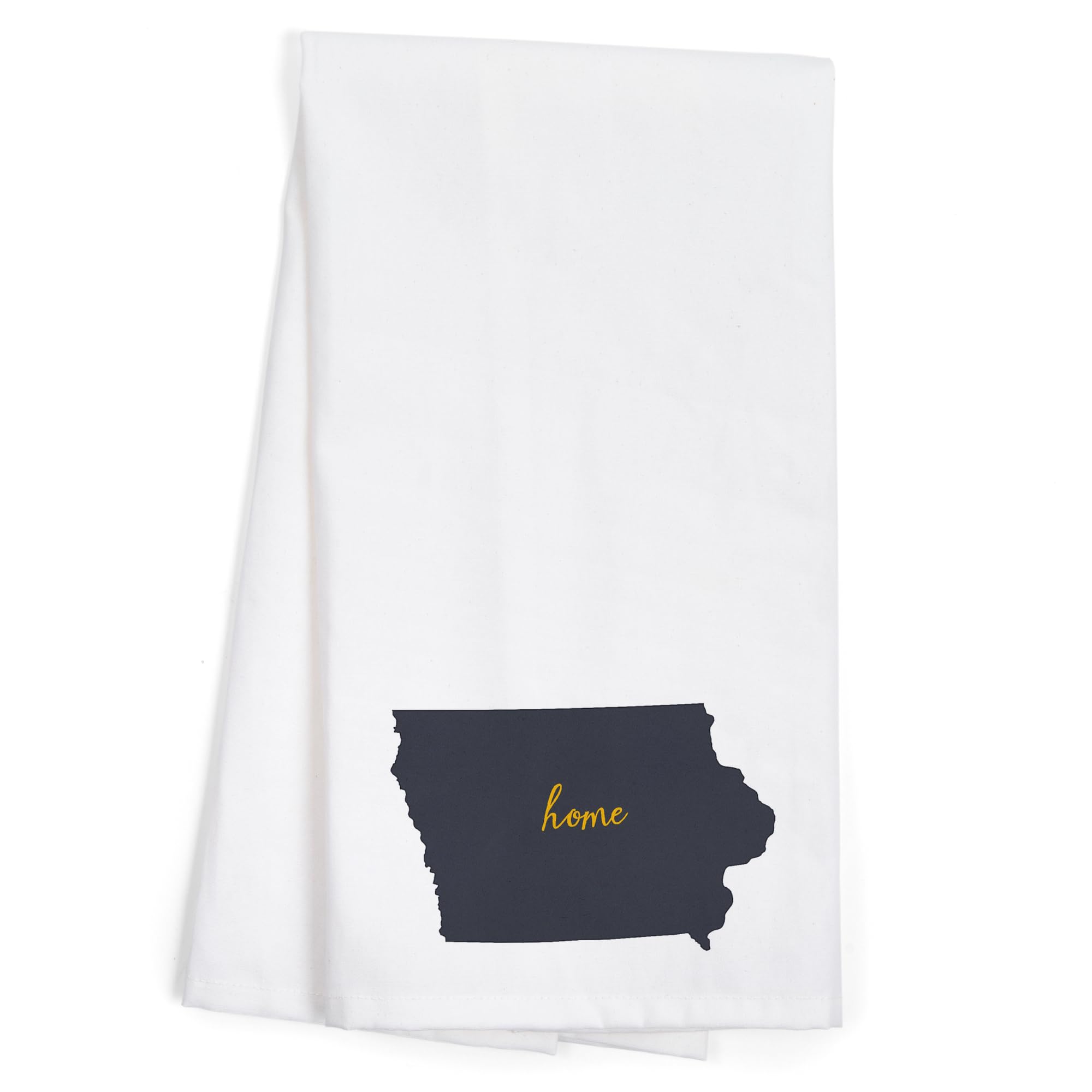 Lantern Press Iowa Home State Gray on White 100% Cotton Tea Towel - Decorative Hand Towel for Kitchen, Bathroom & Home Decor - Perfect for Gifts, Dish Drying & Farmhouse Style Decor