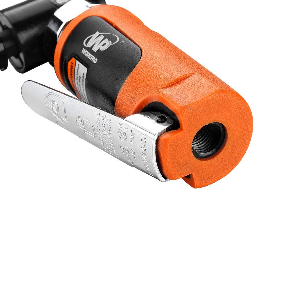 WORKPAD Mini Air Angle Die Grinder Kit - 20000 RPM Pneumatic Tool with 10-Piece Stone Set, 1/4 & 1/8-inch Collets & 2 Wrenches - Perfect for Metal Polishing, Car Detailing & DIY Projects