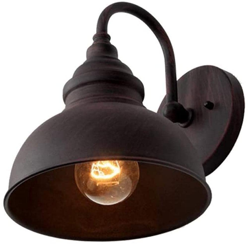 KAUTO Vintage Waterproof Wall Sconce - Hardwired Industrial Outdoor Gooseneck Light with Aluminum Dome Shade | Perfect for Porch, Garage, Patio & Exterior Wall Lighting