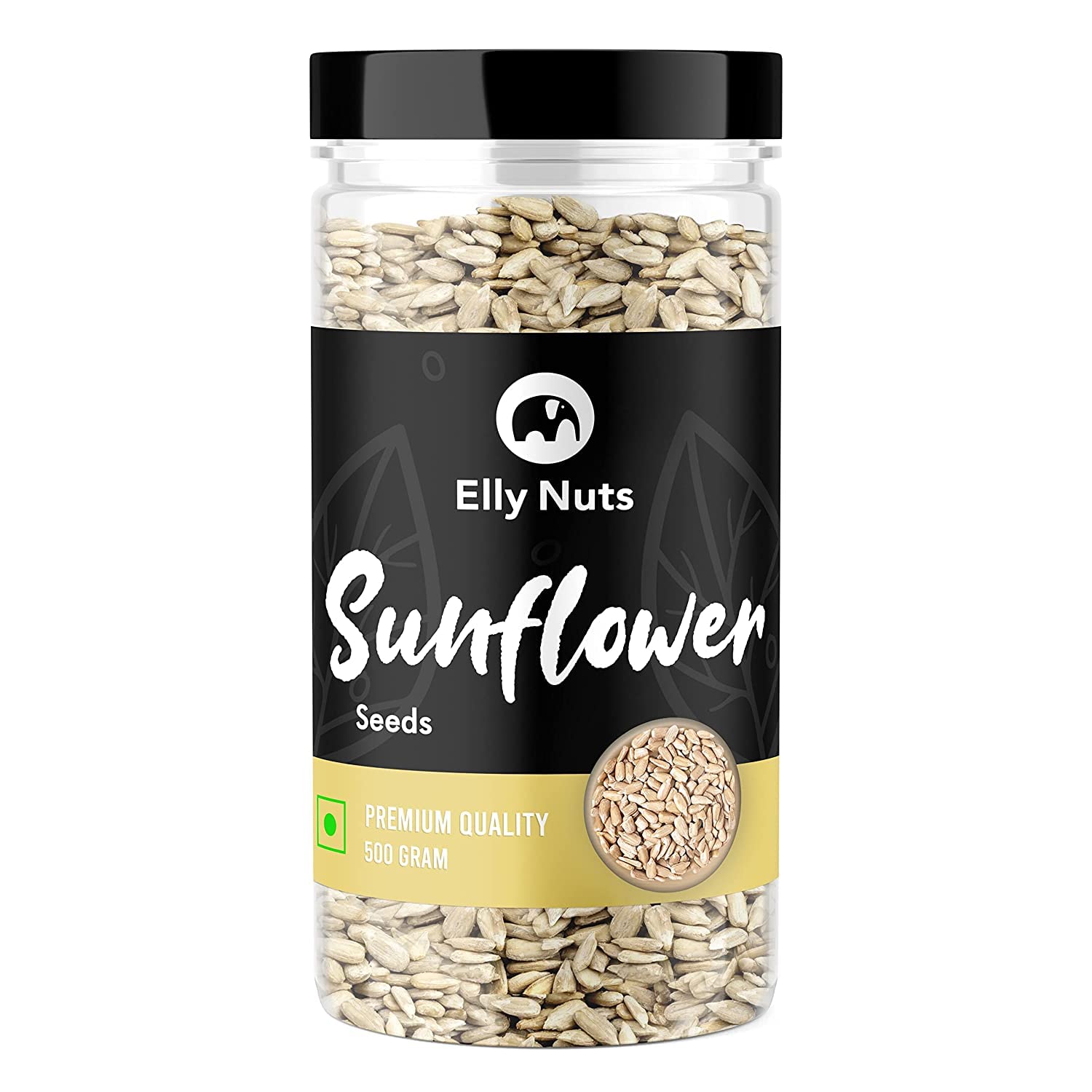 Elly Nuts Raw Sunflower Seeds - 500g | High Protein & Fiber Superfood, Healthy Snack in Resealable Jar | Perfect for Salads, Baking & On-the-Go Nutrition