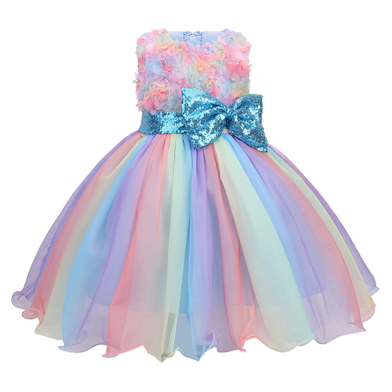 CLOTHBEST Baby Girl Princess Dress - Sparkly Bowknot Paillette Tulle Pageant Gown for Birthday Party, Wedding & Special Occasions | Toddler Girls Formal Wear