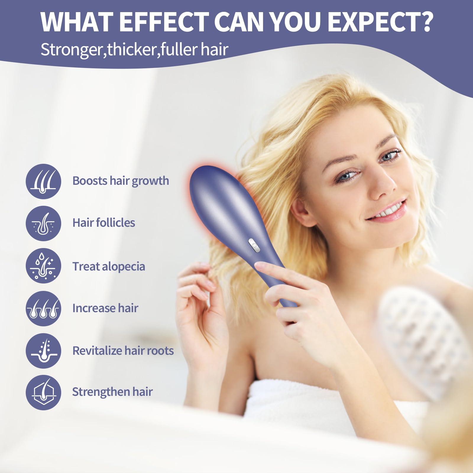 Laser Hair Growth Comb for Women & Men - Electric Scalp Massager with Laser Therapy Technology to Stimulate Hair Regrowth | At-Home Hair Care Device for Thinning Hair & Scalp Health