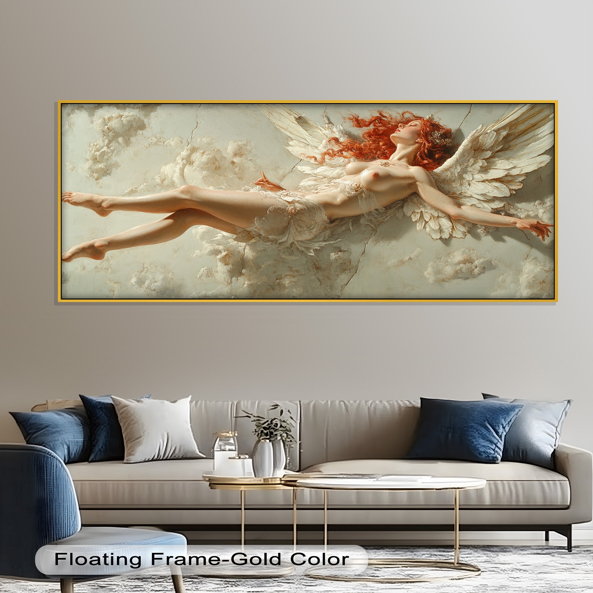 Ascension of the Flame - Mythological Angel Oil Painting Wall Art for Home Decor, Living Room, Bedroom & Office