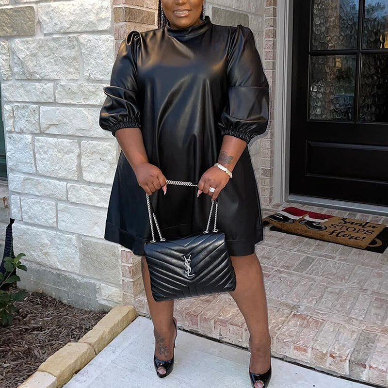 Stylish Plus Size Leather Skirt for Women - Trendy High Waist Faux Leather Pencil Skirt for Curvy Figures | Perfect for Office, Party & Night Out