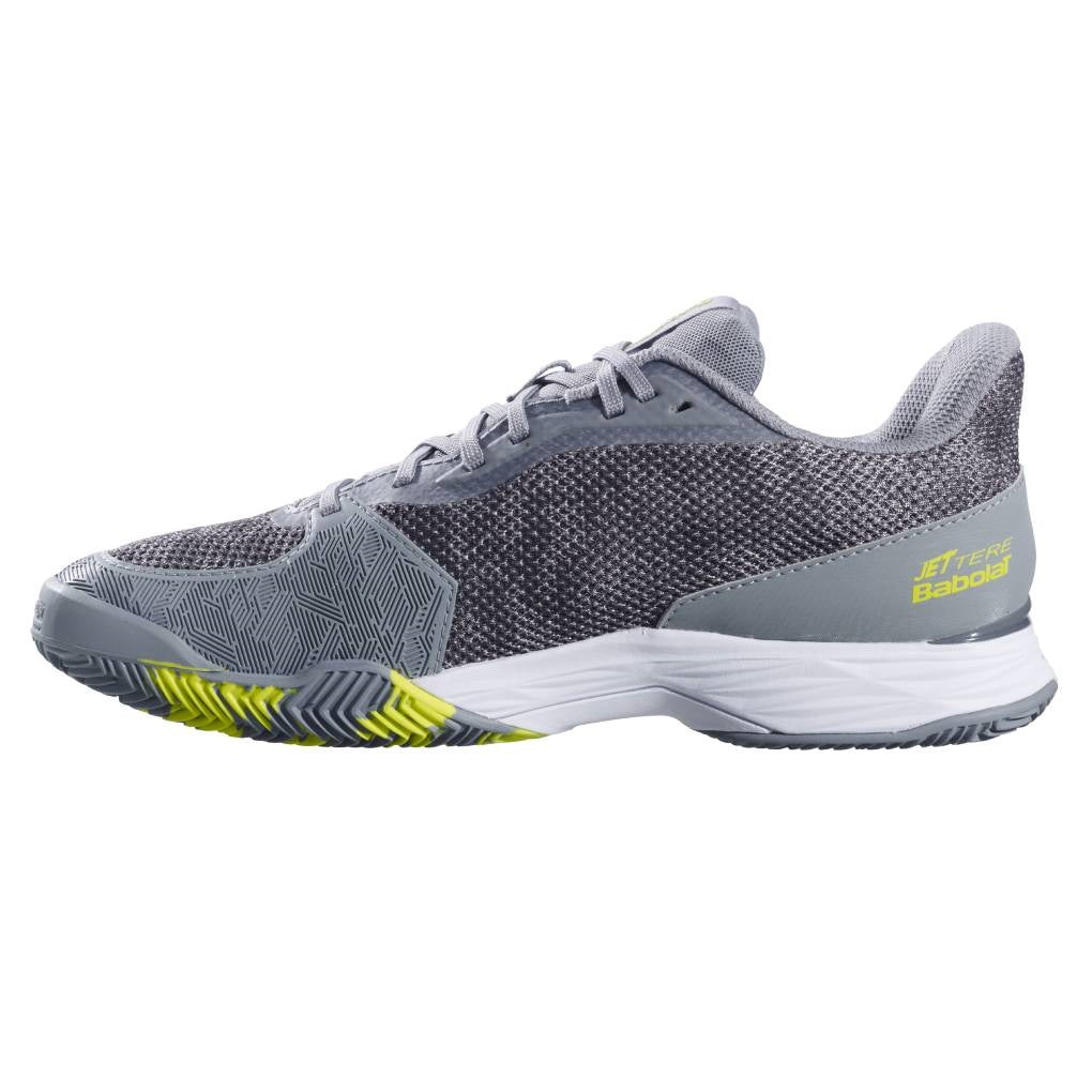 Babolat Jet Tere Clay Men's Tennis Shoes - Grey & Yellow | Non-Slip Clay Court Performance | Perfect for Outdoor Tennis Matches & Training