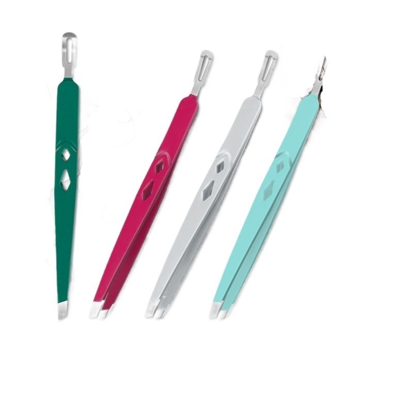 Slanted Hair Removal Tweezers - Precision Eyebrow Tweezers for Eyebrow Shaping, Ingrown Hair & Lash Extensions - Green Beauty Tool for Salon & Home Use