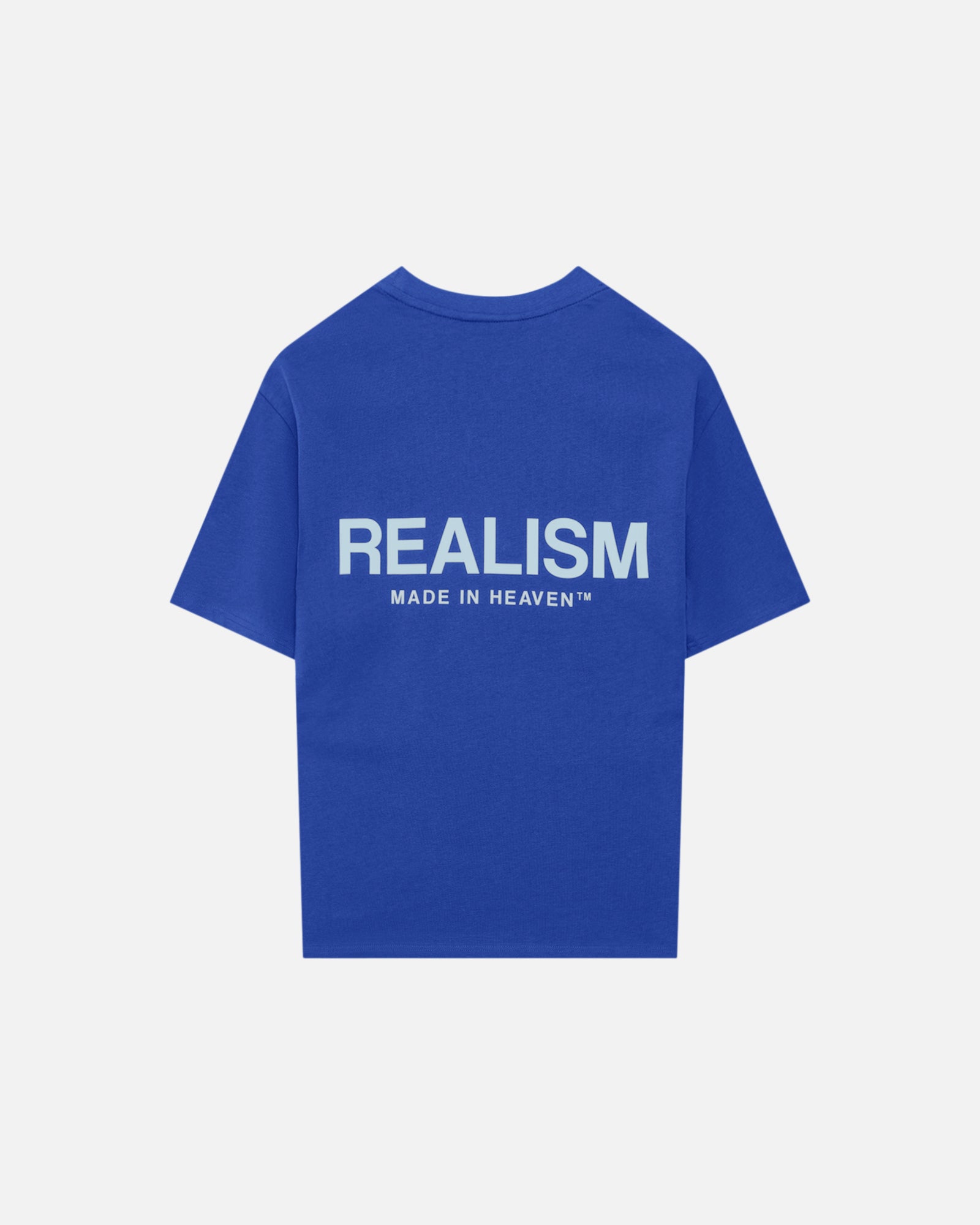 SSS Realism Heaven Logo Tee - Ultramarine Blue Cotton T-Shirt for Men | Streetwear Fashion, Casual Wear & Everyday Outfits
