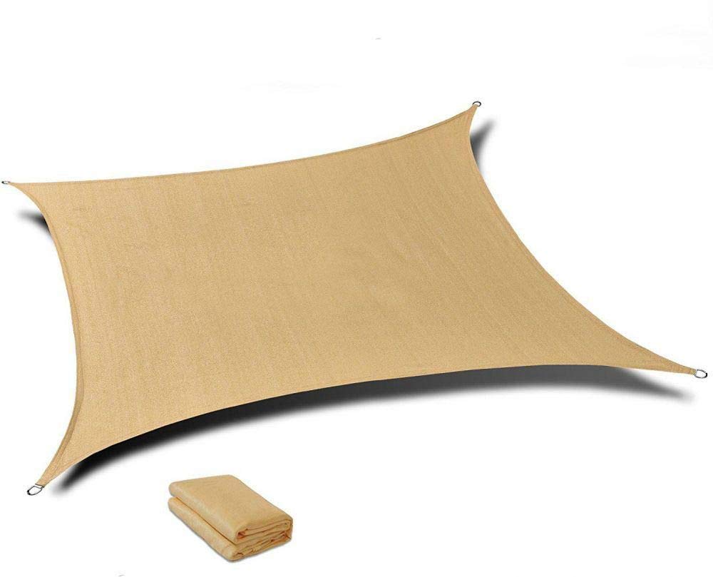 Petra's 26x20 Ft. Rectangle Sun Sail Shade - Durable Woven Outdoor Patio Fabric with 90% UV Protection, Desert Sand - Perfect for Backyard, Pool, and Patio Shade