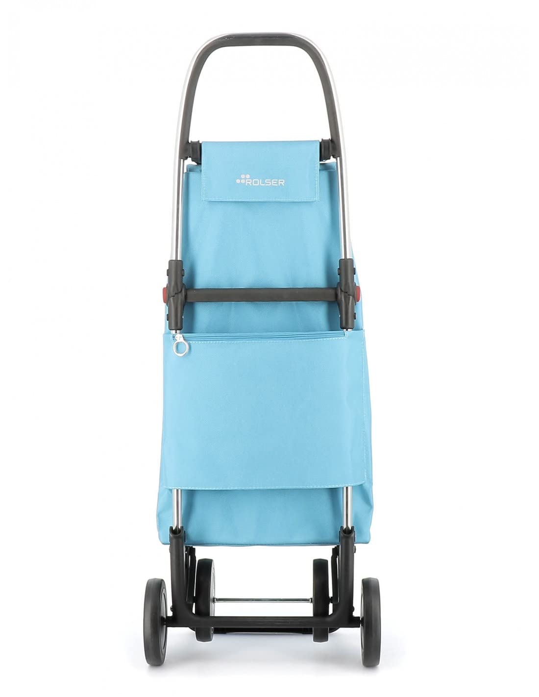 Rolser I-Max MF 4 Wheel Foldable Shopping Cart - Light Blue | Collapsible Grocery Trolley for Supermarket, Travel & Outdoor Use