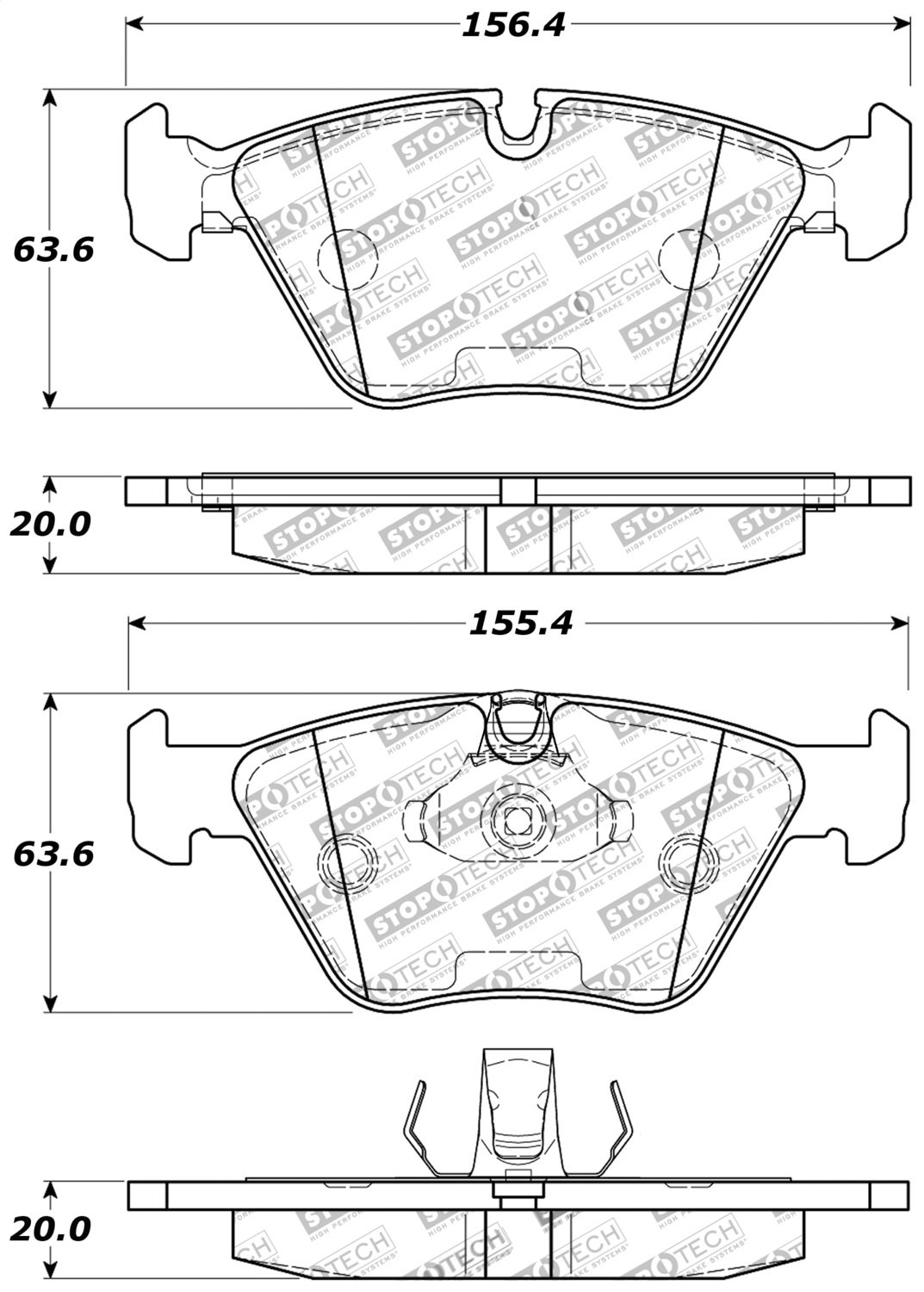 StopTech 309.09460 High-Performance Sport Brake Pads Kit with Shims & Hardware - Perfect for Track Racing, Street Performance & Daily Driving