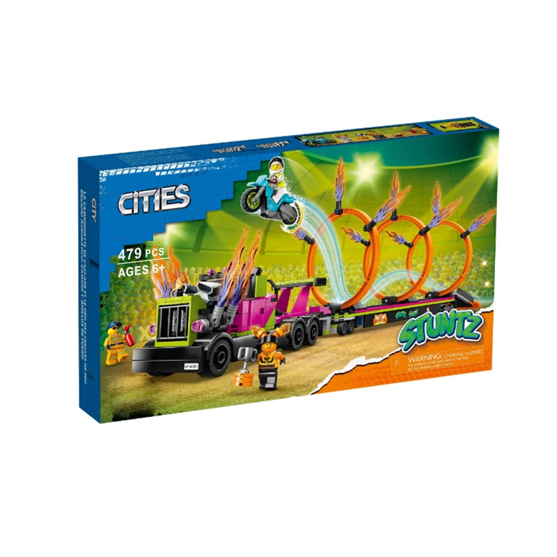 479-Piece Stunt Truck & Ring of Fire Challenge Set - High-Speed Racing Toy for Kids - Perfect for Birthday Gifts & Indoor/Outdoor Playtime
