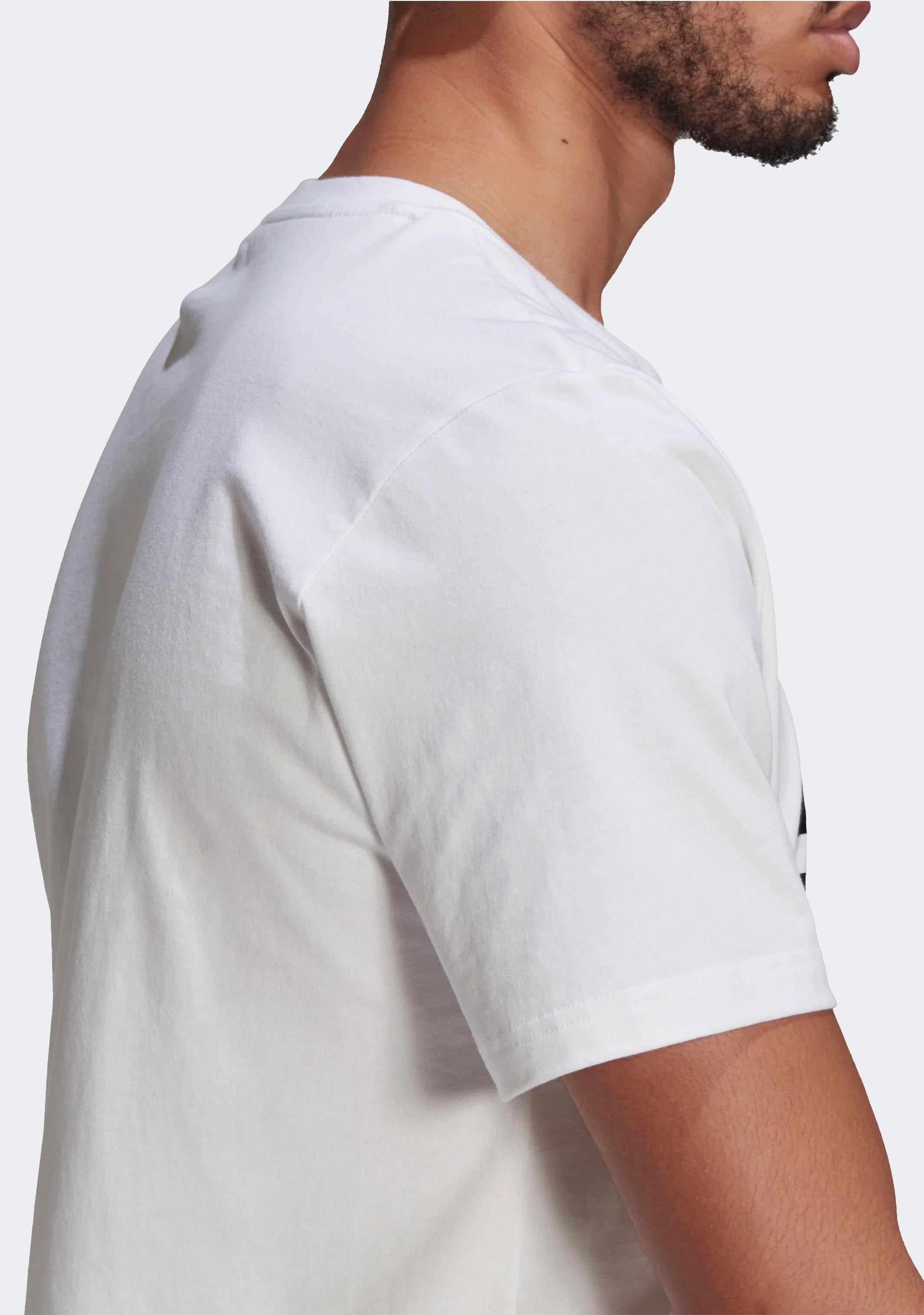 Adidas Men's Essentials Big Logo T-Shirt - White | Comfortable Cotton Crewneck Tee for Casual Wear, Gym & Street Style