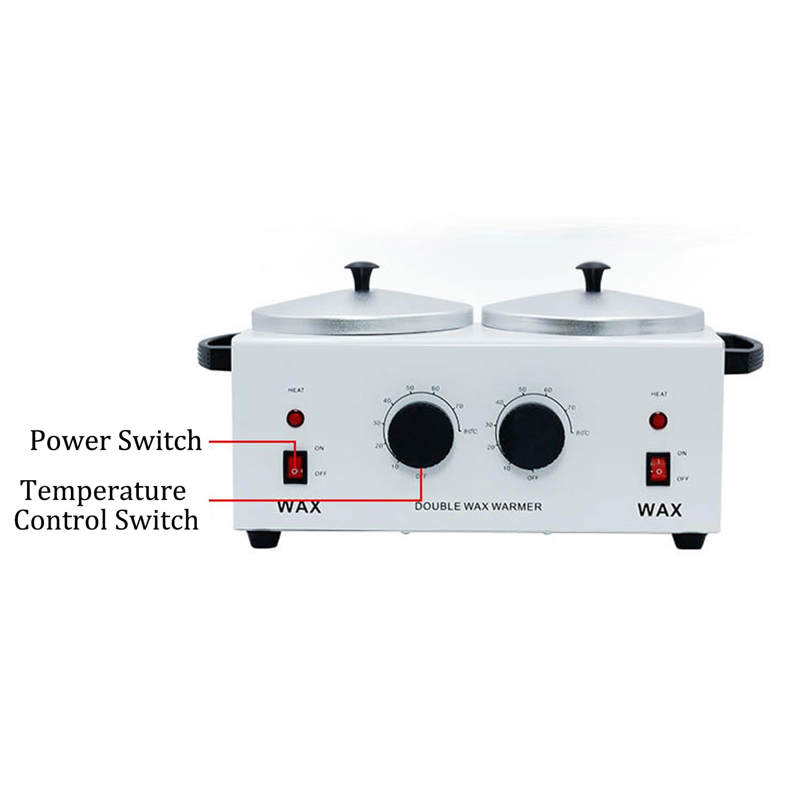 Portable Electric Wax Warmer with Double Pot Design - 1000ml Non-Stick Candle Wax Melter for Wax Beans, Blocks & Soft Wax - Perfect for Home Spa, Hair Removal & DIY Candle Making