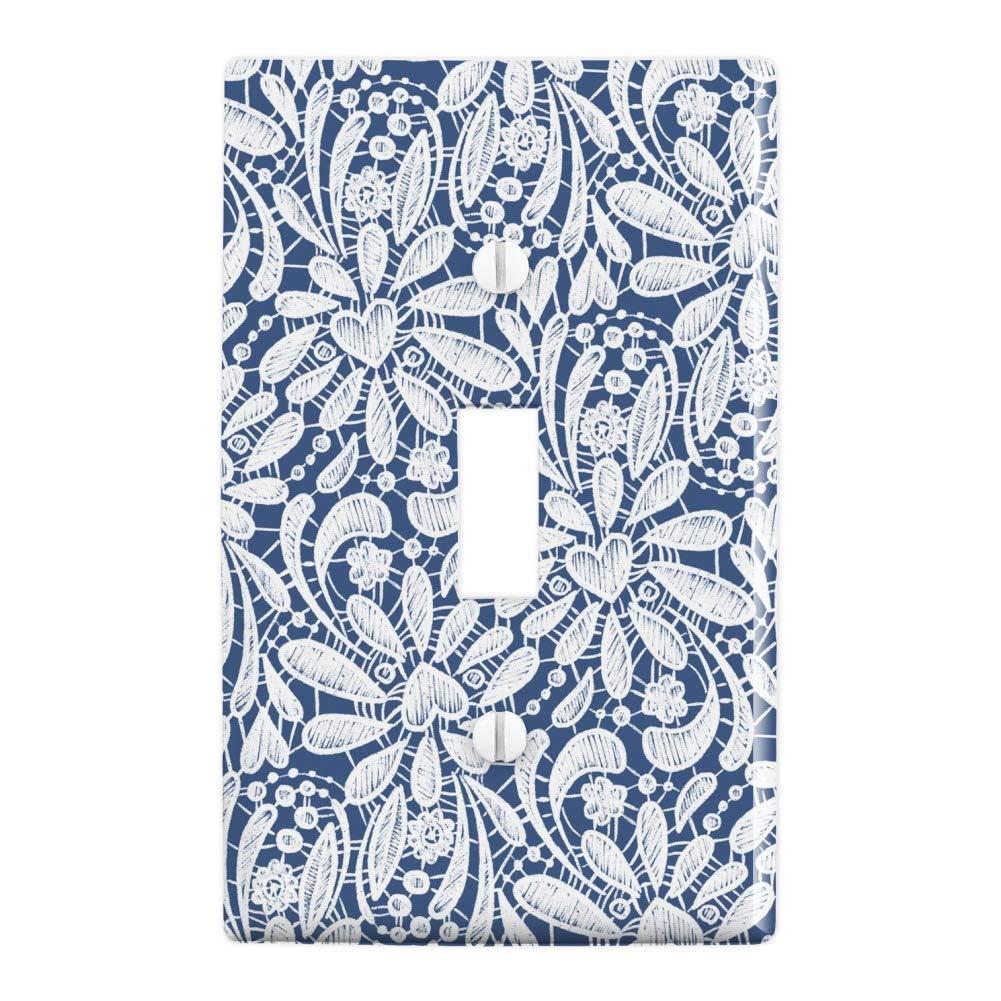 GRAPHICS & MORE Delicate Hand-Drawn Lace Pattern Hearts Plastic Wall Decor Light Switch Plate Cover - Perfect for Bedroom, Nursery, and Vintage Home Decor