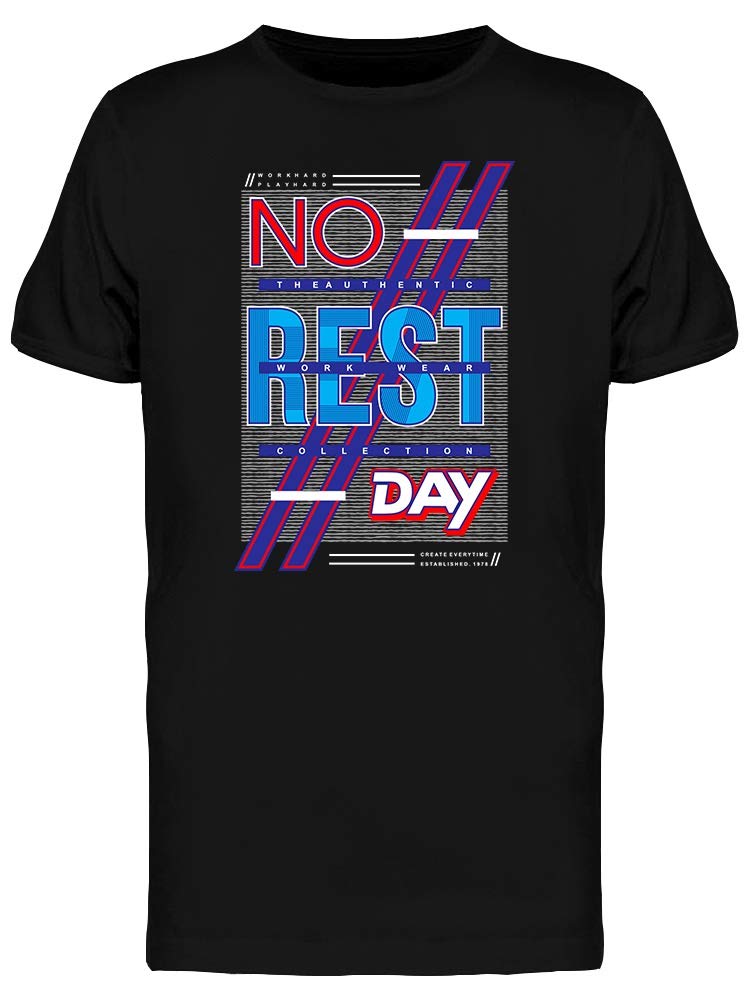 No Rest Day Typography T-Shirt for Men - Comfortable Cotton Tee for Casual Wear, Gym, and Everyday Outfits