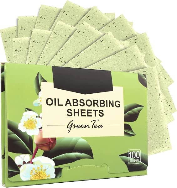 SHOPOGENIX 200 Count Oil Blotting Sheets for Oily Skin - Green Tea Absorbing Facial Tissues (10cm x 7cm, Large) | Matte Finish & Shine Control | Perfect for Makeup Touch-Ups & On-The-Go Skincare