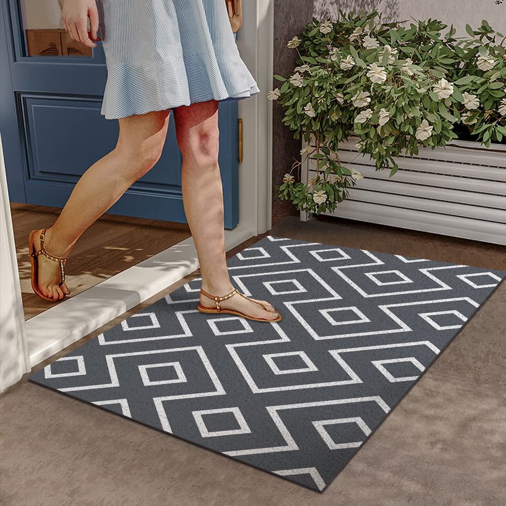 MR FANTASY Dirt Trapper Door Mat - 17x29 Inch Non-Slip Indoor/Outdoor Welcome Mat for Front Door Entryway - Perfect for Muddy Shoes, Pet Paws & All-Weather Protection at Home, Office or Patio