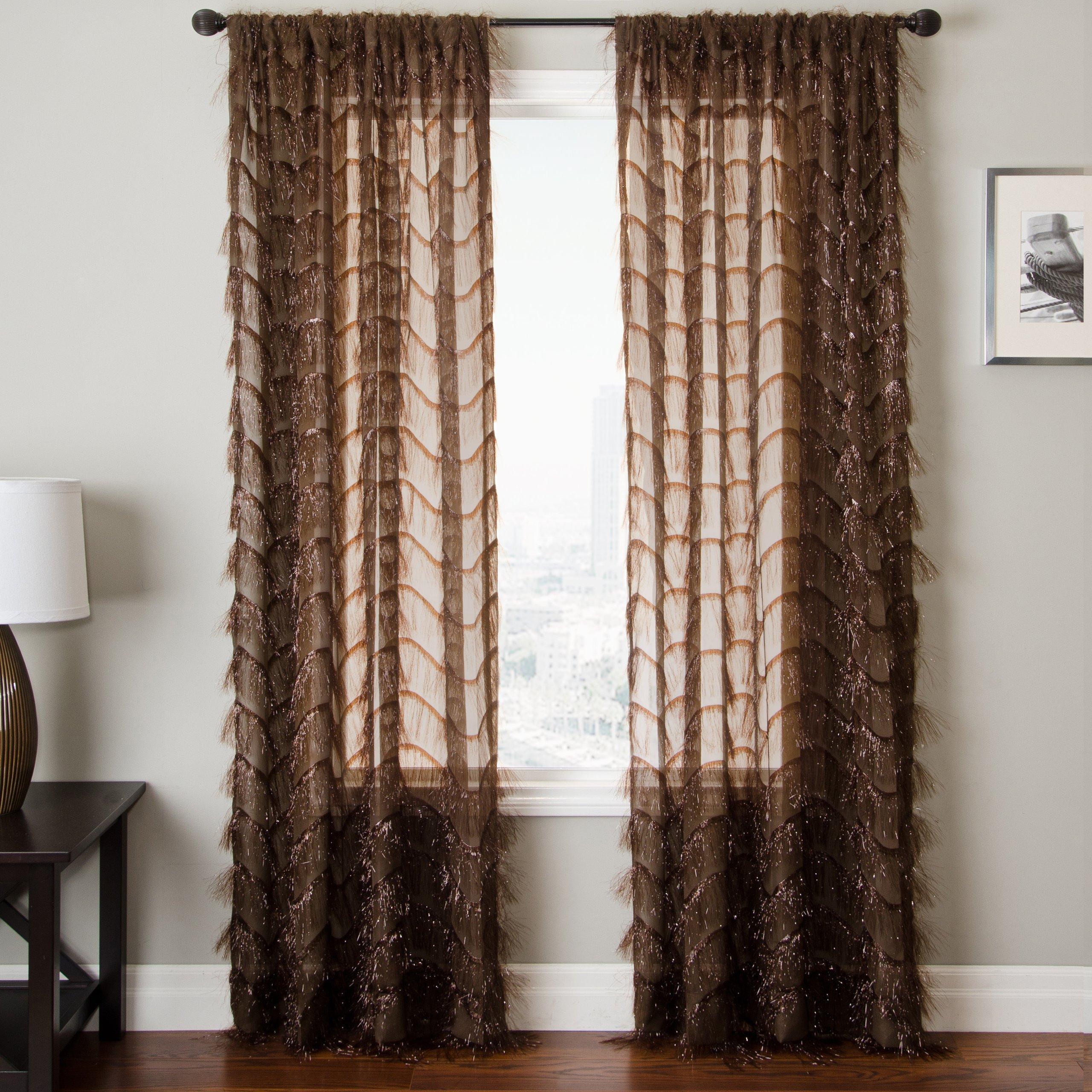 Diplomat Decor Tokelau 96-Inch Rod Pocket Curtain Panel in Chocolate Brown - Perfect for Living Room, Bedroom & Dining Room Window Treatments