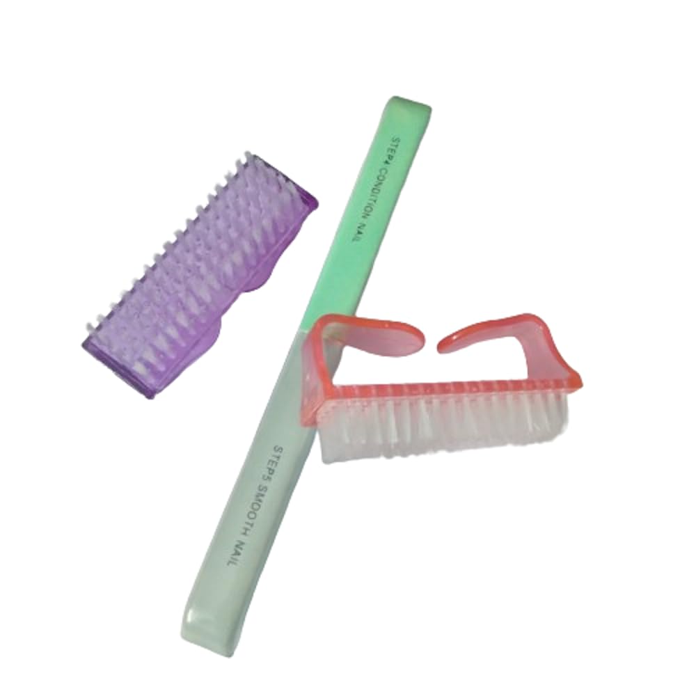 ZAUKY 2Pcs Nail Brush & Buffer Kit - Manicure Tools for Cleaning & Polishing - Home & Salon Use