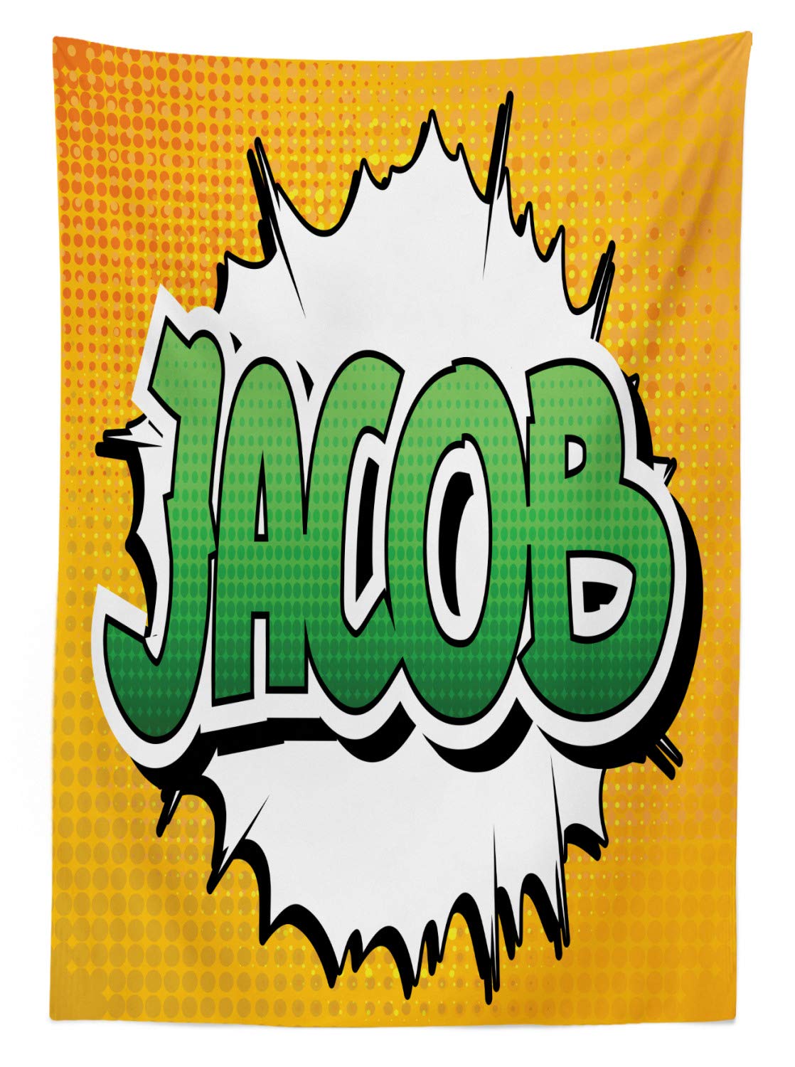 Ambesonne Jacob Green Comic Burst Outdoor Tablecloth - Washable Picnic Table Cover 58