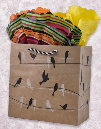 Birds on a Wire Gift Bags - Elegant Party Favor Bags for Weddings, Baby Showers & Birthday Celebrations